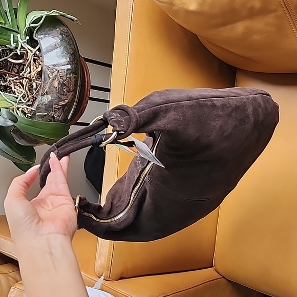 suede bag in chocolate color - Picture 7 of 12